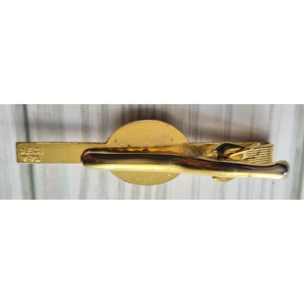 Vintage Dante US Marine Corps Tie Clasp Gold Plated Bicentennial Engraved